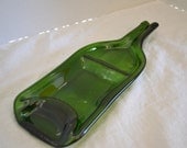 Two-section sushi style Green wine bottle appetizer/snack serving dish