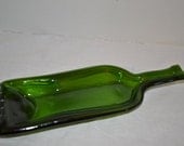 Green wine bottle appetizer/snack serving dish cheese tray
