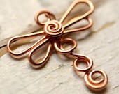 Copper Dragonfly Wirework - Small Dragonflies - Handmade Connector, Charm, or Pendant,  Solid Copper Wire