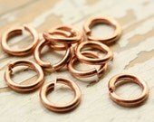 16g Solid Copper 10mm Jump Rings Large Saw Cut Open, 1/4" ID Unsoldered - 10 pc, Findings