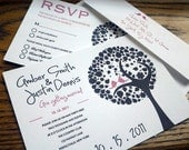DIY - Beautiful Artistic Tree with Two Love Birds Wedding Suite Marriage Wedding Invitations - Wedding Invitation