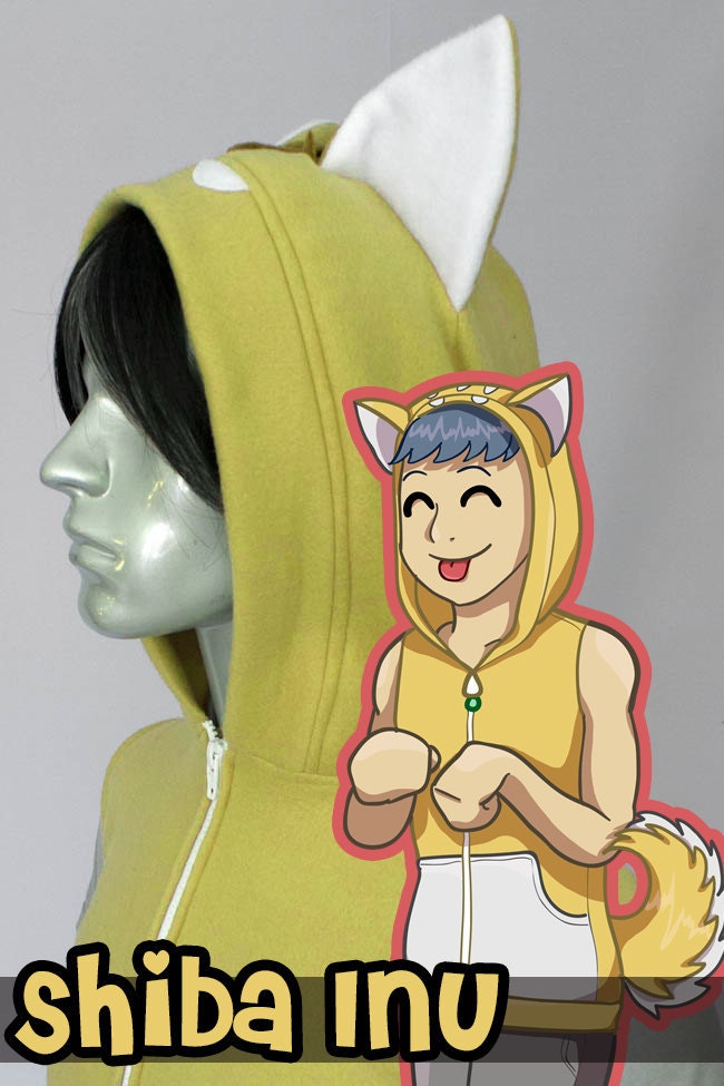 Shiba Inu Dog Vest, Costume, Hoodie, Vest, Jacket, Hand-made, Cosplay