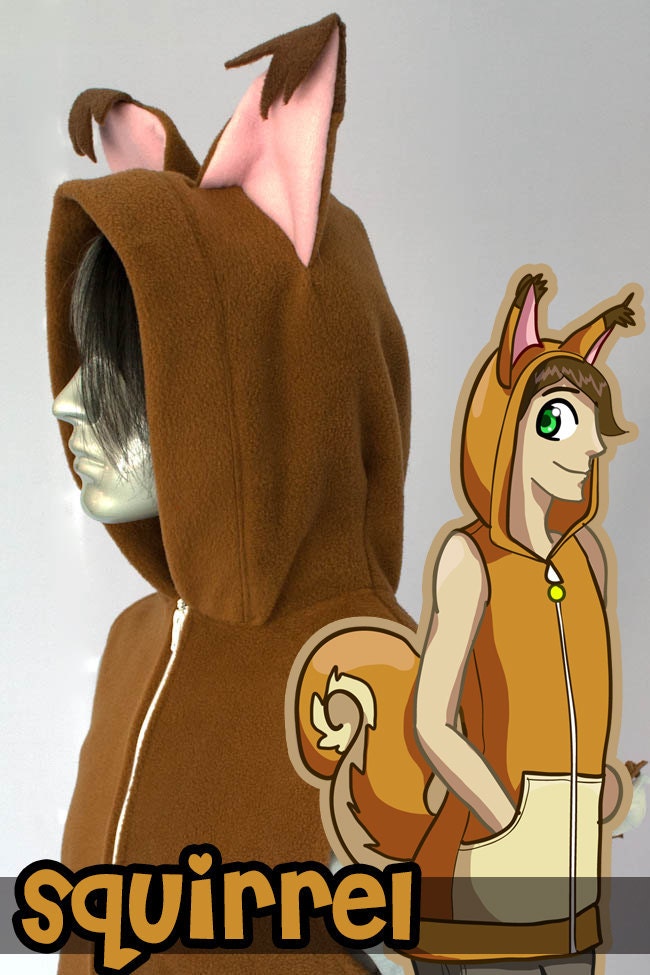 Squirrel Vest, Costume, Hoodie, Vest, Jacket, Hand-made, Cosplay