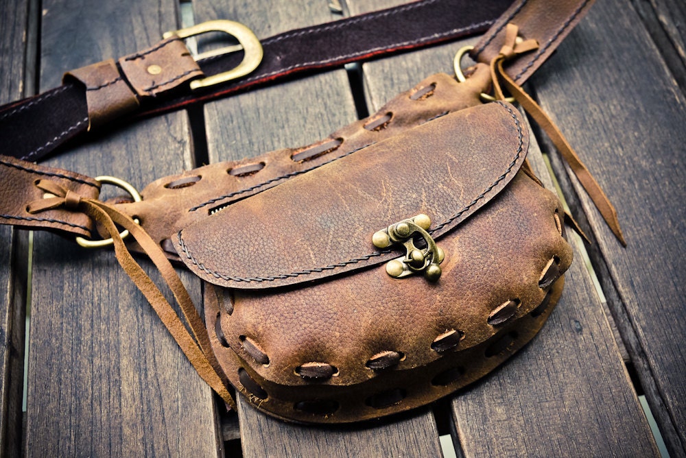 Wanderlust Leather Hip Belt with Pockets