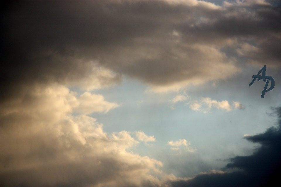 TREASURY FEATURED - Baby Blue Sky Meets Gray & Black Storm Clouds 8x10 Fine Art Photographic Print