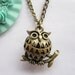 Owl necklace---antique bronze 3D super cute hollow-out owl,alloy chain
