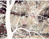 Photo Art Download, Digital Collage, Beyond the Magical Forest, 12 x 18, Tree, pink, flowers
