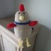 Super Chicken In Cape, Hand Knit Soft Waldorf Toy by Girlpower Superchicken Plush Doll