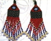 Native American "Beauty of Red" Dangle Beaded Earrings