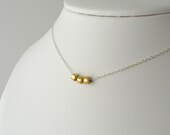Gold Plated Nuggets Sterling Silver Necklace