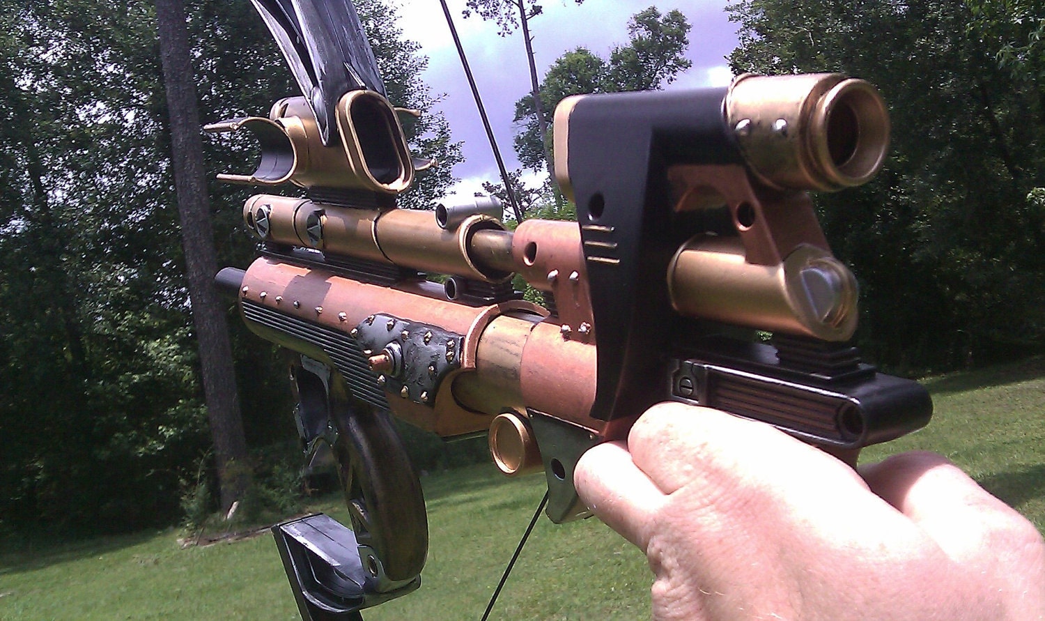 Genway Arms Hydraulic Assist Bow Gun Steampunk Victorian Pirate Goth OOAK