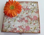 Altered Cigar Box, Hand Painted Altered Box, Gift Box, Trinket Box, Jewelry Box, Stash Box