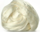 1 Oz Silky White Bamboo Roving Fiber Top for spinning, blending, and more