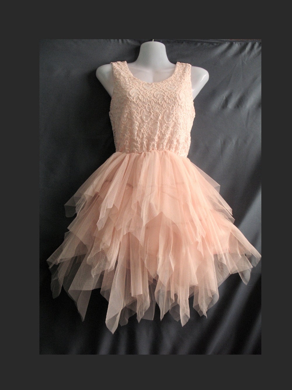 Soft Pink Prom Dress - Lace Dress Party Dress - Sweet Cocktail Dress / Bridesmaid Dress