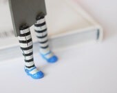 Alice in Wonderland. Unusual art bookmark. Legs in blue shoes. back to school. geometry children gift . - MyBookmark