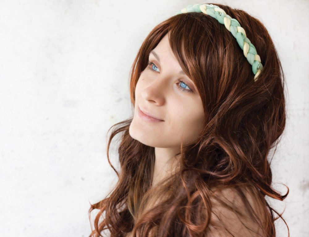 Womens headband. Boho headband, Multicolor head bands, Textile Headband. Hippie hair accessories, gray jersey headband. Fabric head bands