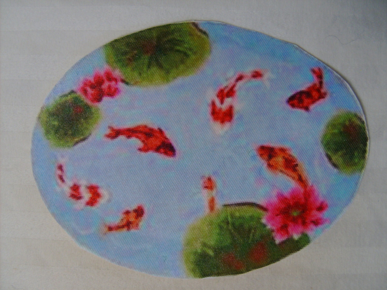 Dollhouse Miniature Rug, "Lily Pond", Scale One Inch