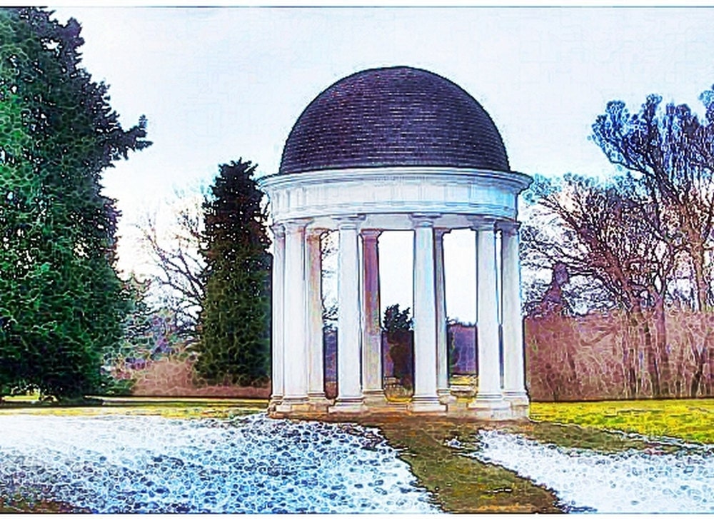 Virginia Fine Art Print, Madison Ice House, Regency Era, Historical Architecture Art, Watercolor Effect