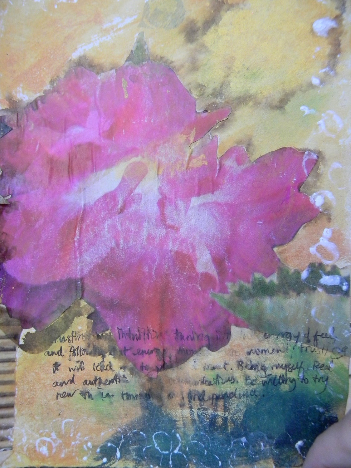 Giclee // art // print // homemade // "big pink bloom" 8 1/2 x 11