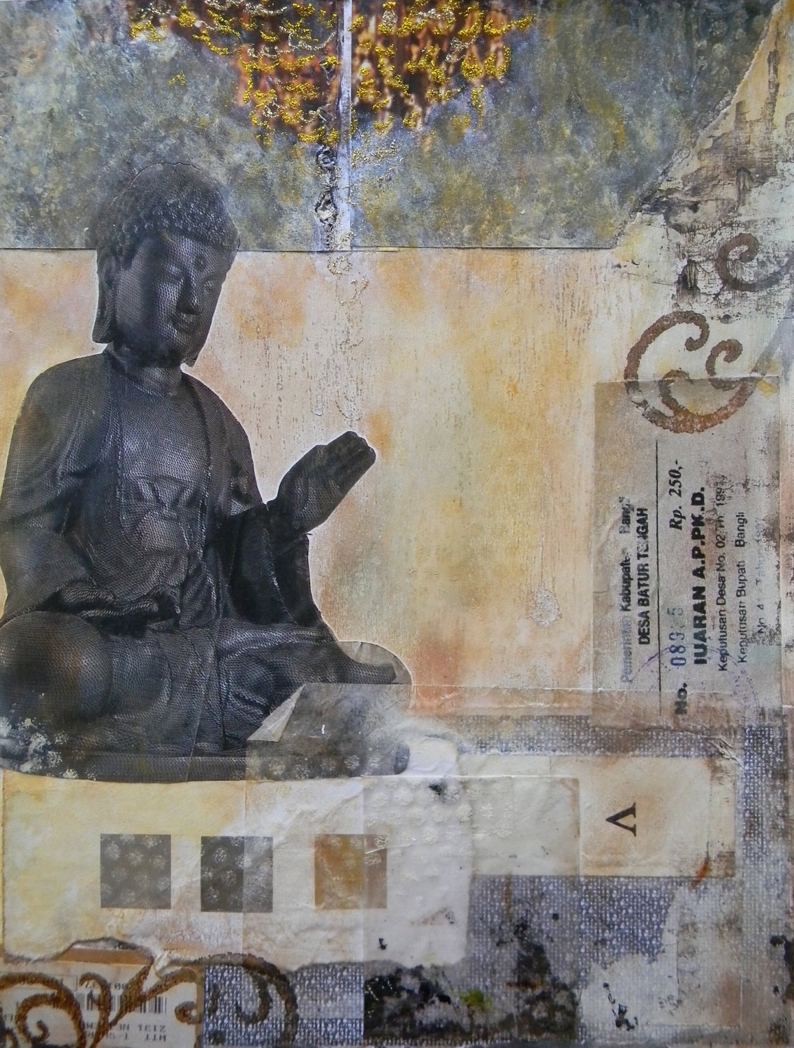 art // print // giclee // collage // "Coffeeshop Buddha"