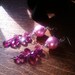 Chandelier Earrings, Pink vintage cloth and purple faceted vintage upcycled earrings, dangle earrings.