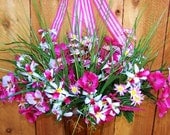 Spring/Summer Wreath-Spring/Summer Door Wreath-Front Door Wreath-Outdoor Wreath-HOT PINK PANSY Floral Wreath-Spring/Summer Decor