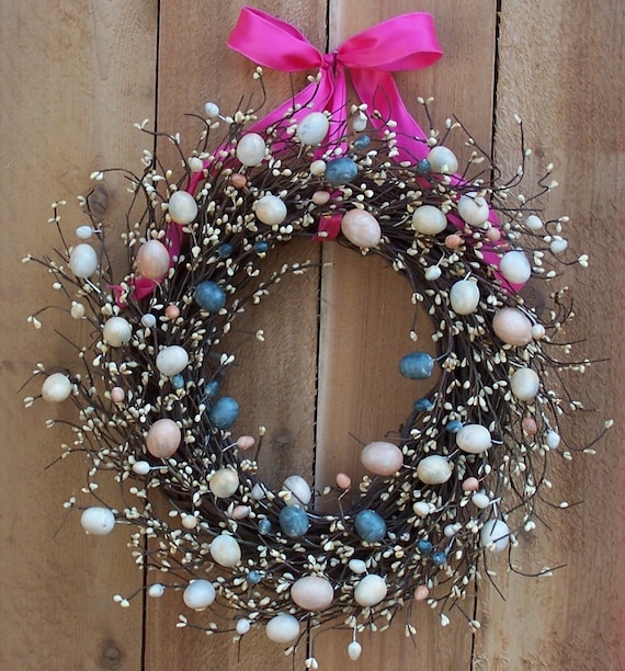 SCENTED Easter Wreath - Spring Wreath - Wreath - Easter Egg Wreath - Front Door Wreath - Door Wreath - Primitive Wreath - Rustic Wreath