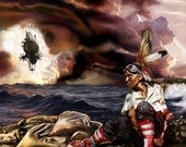 MAROONED (Abney Park "Airship Pirates") Art Print 12"x12" by MANDEM