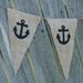 Burlap Banner- Nautical Anchors