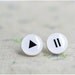 Play and Pause little earrings - musical gift - gift for her - valentines day - Free shipping