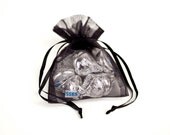 CLEARANCE 30 black organza bags 3"x4"