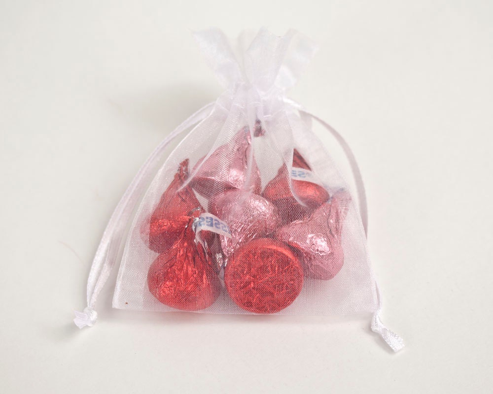 CLEARANCE 30 white organza bags 3"x4"