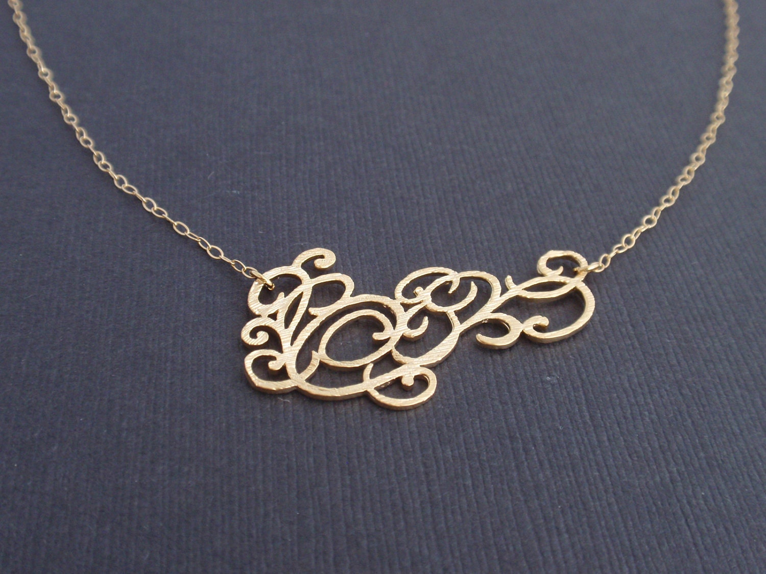 Royal-pattern 14K Gold Filled necklace-Bridesmaid,Wife, Girlfriend, Mothers Gift Idea