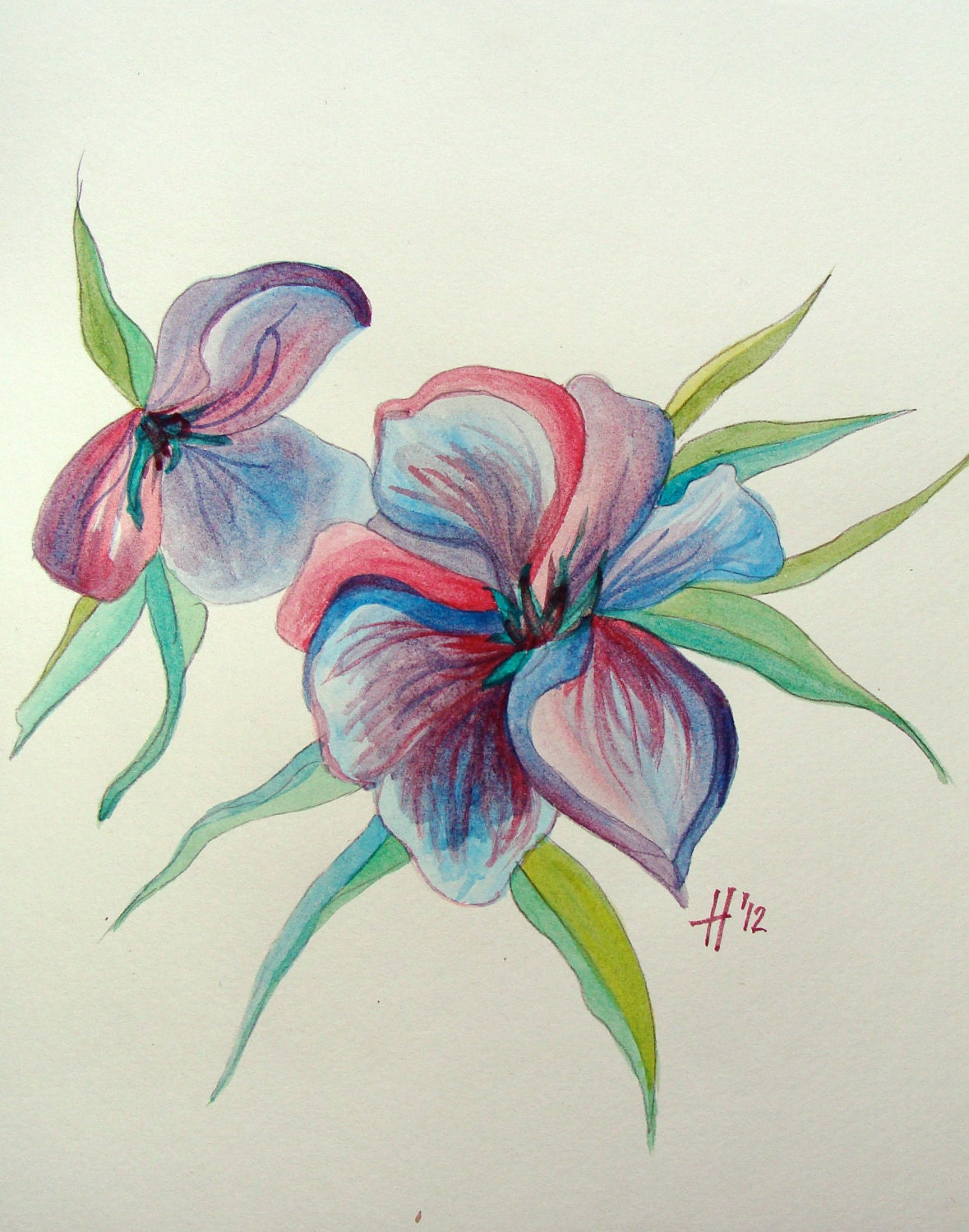 flower cool watercolor paintings