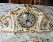 10% Discount..VINTAGE SALE Shabby Chic Vintage 1930s Victorian  Rose GOLD Mantle Electric Clock Sessions Clock Co.