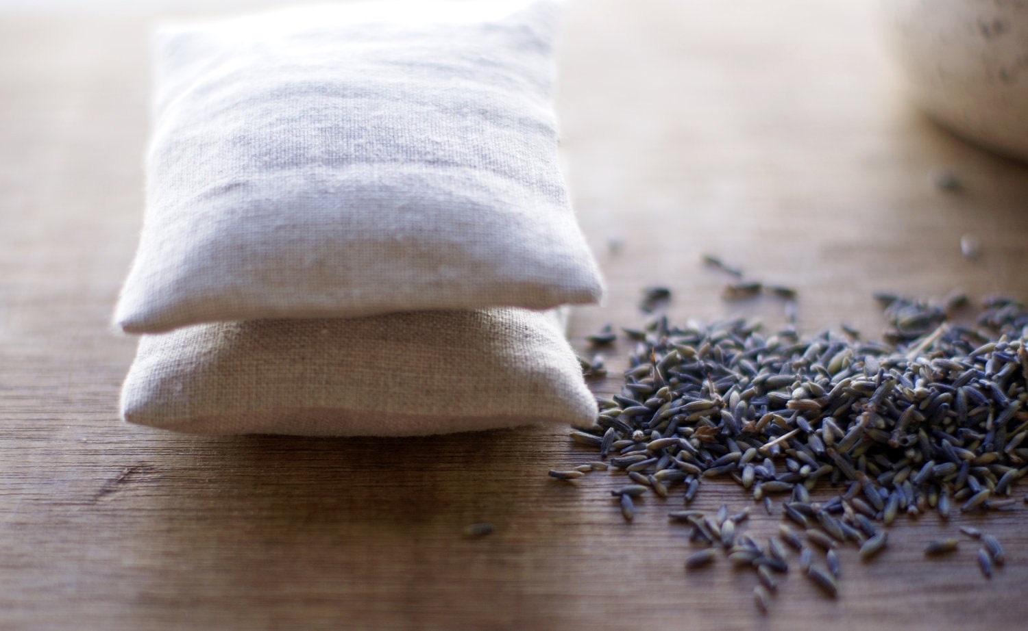 Lavender Sachet Natural Linen with Inserts Set of Two
