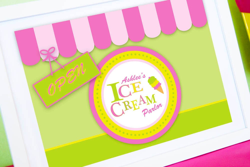 ICE CREAM Parlor - Printable WELCOME Sign - Personalized Il_570xn