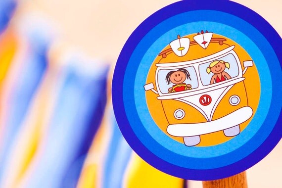 BEACH KOMBI Party - Coordinating Printable Party PACKAGE Il_570xn