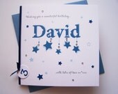Gorgeous Hand Made Personalised Birthday Card - personalised with name and age.