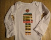 Boy Symbol Applique on White Bodysuit