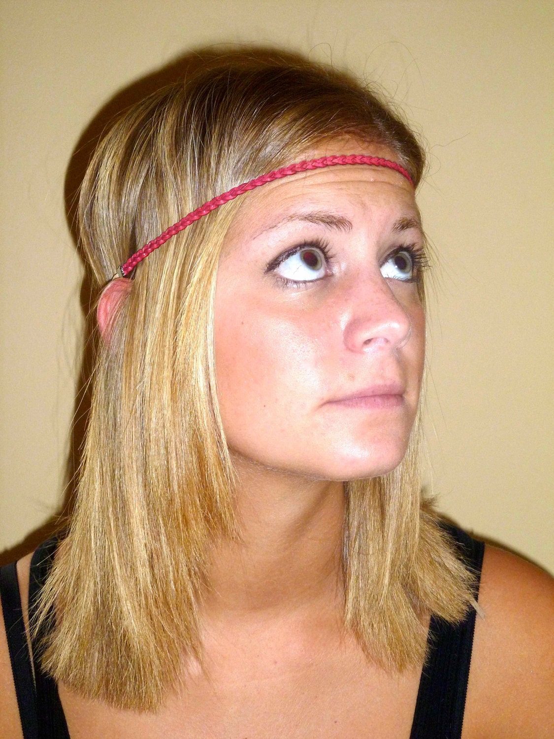 Single Leather Braid Headband