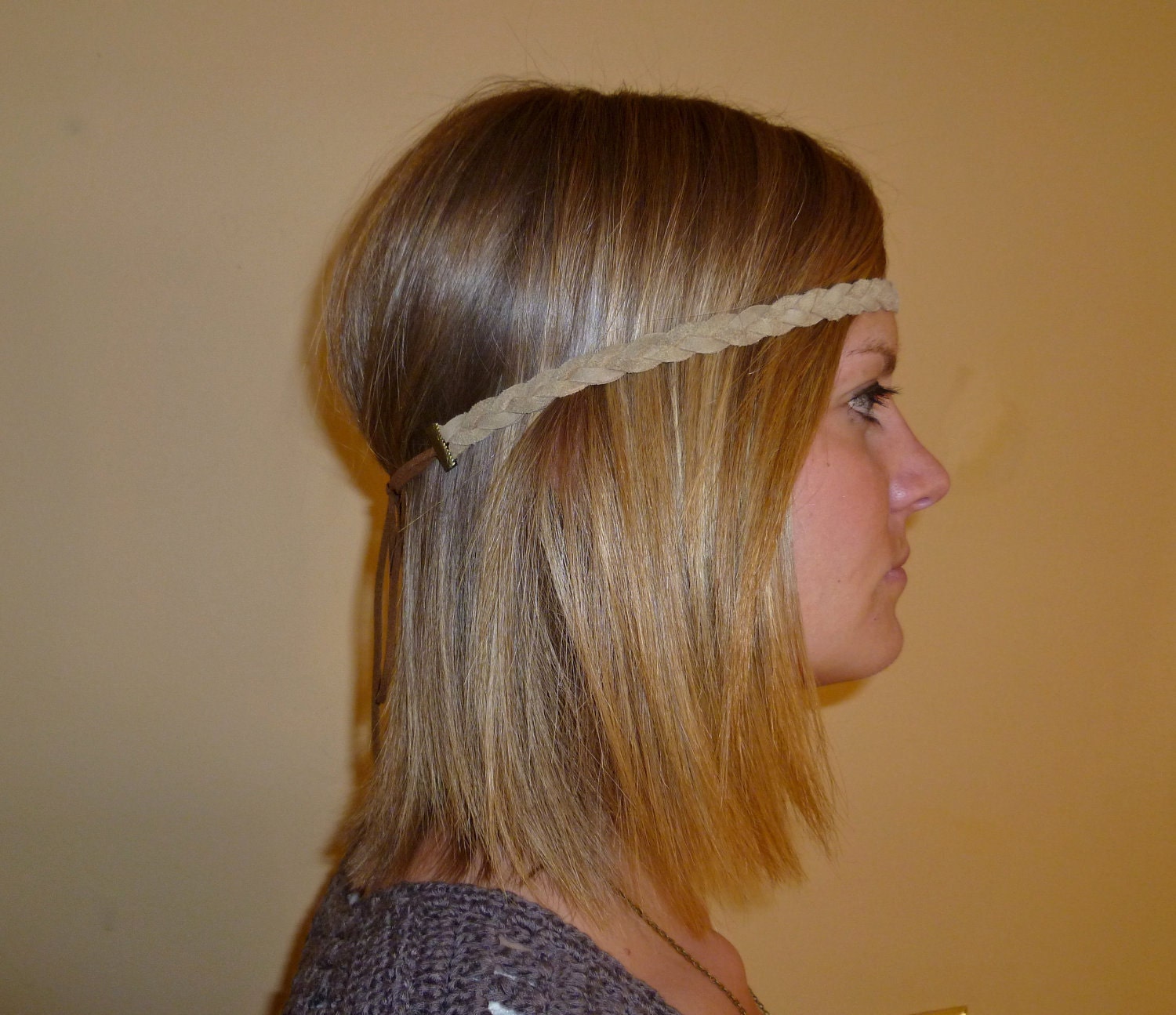 Braided Suede Headband - 1/3" wide
