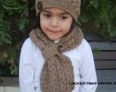 PATTERN PDF-FILE puffy scarf with matching hat (2 sizes)