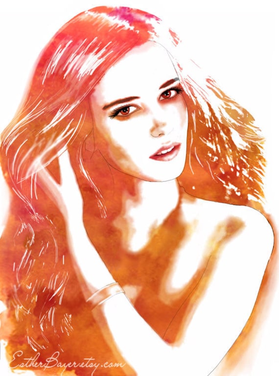 Burnt Sienna - Fashion Illustration Fine Art Print
