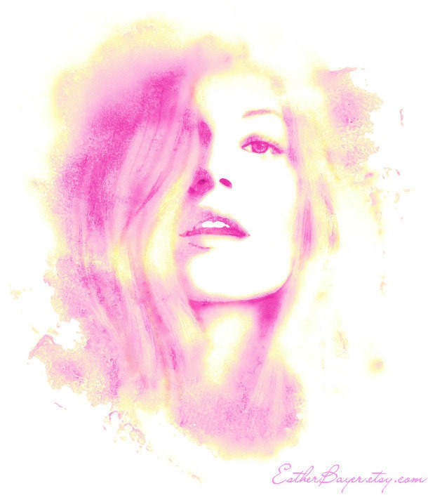 Pink Carnation- Watercolor Fashion Illustration Abstract Print