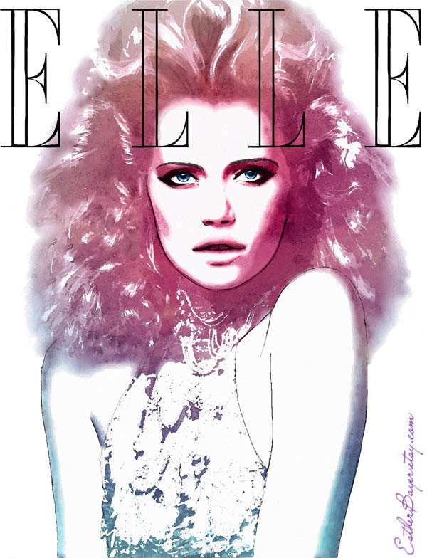 Lioness - Watercolor Mixed Media Elle Netherlands Cover Fashion Illustration Art Print