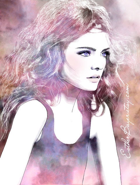 Whirlwind - Watercolor Mixed Media Fashion Illustration Art Print