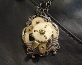 Wings of Time - Clock Gear Necklace