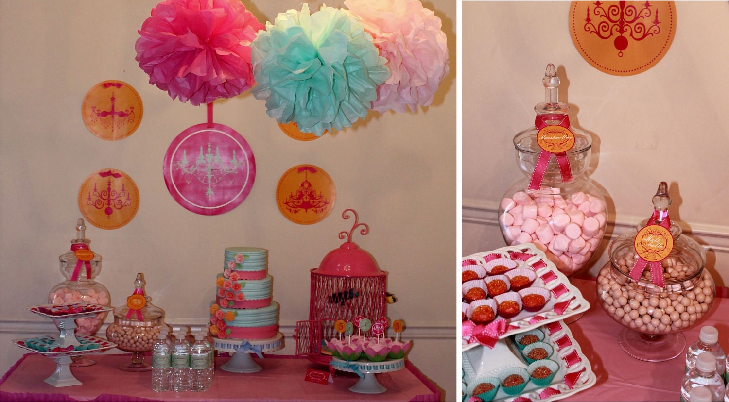 VINTAGE GLAM Birthday Party or Baby Shower - Retro Party Printables Package - Girls Party