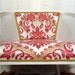 Dazzling Damask Cane French Chair Red Yellow Bedazzle shabby modern chic side accent